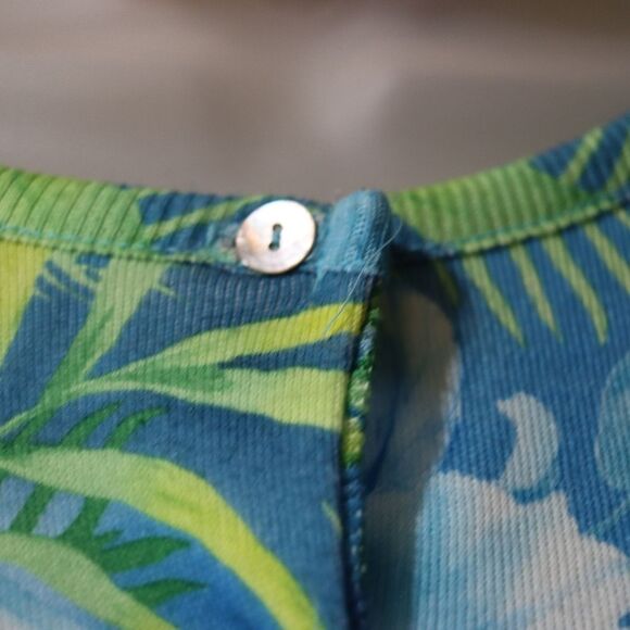 United States Sweaters Vintage Tropical Floral Cardigan Blue XL Made in USA - Picture 6 of 11